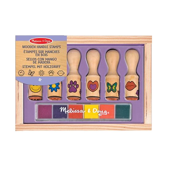 Melissa & Doug sada dřevěných razítek - 6 ks