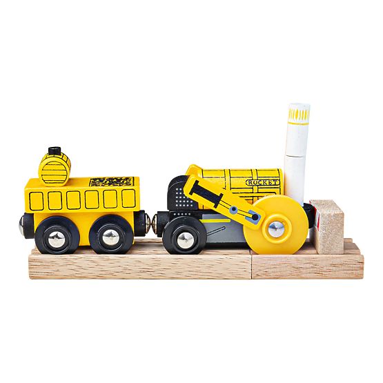 Bigjigs Rail Replika historické lokomotivy Rocket + 2 koleje