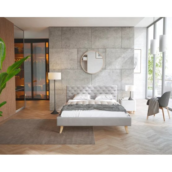 Čalouněná postel Kalifornia 140 x 200 cm - šedá