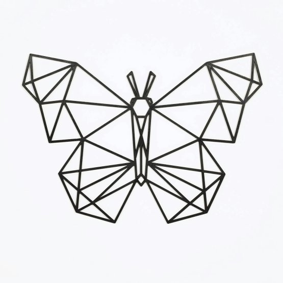 Dřevěný geometrický obraz - Motýl - různé barvy Barva: černá
