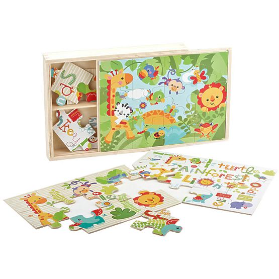 Fisher Price Dřevěné puzzle 3 v 1