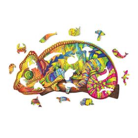 Barevné dřevěné puzzle - chameleon, Wood Trick