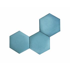 Čalouněný panel Hexagon - Smaragdový, MIRAS