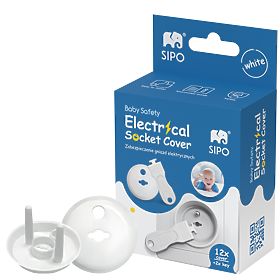 SIPO Ochranné kryty pro elektrické zásuvky, bílé - 12ks