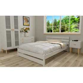 Dřevěná postel Max 200 x 120 cm - bílá
