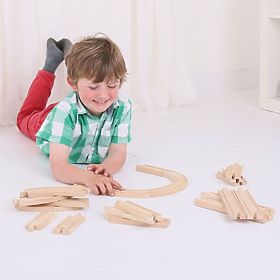 Bigjigs Rail Dřevěné koleje set 24 dílů, Bigjigs Rail