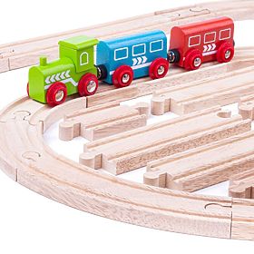 Bigjigs Rail Dřevěné koleje set 24 dílů, Bigjigs Rail